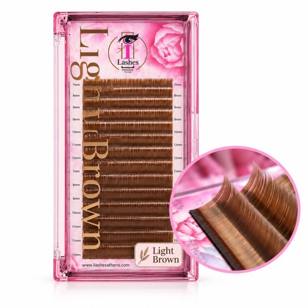 Εξτένσιον Βλεφαρίδες Light Brown 0,07 & 0,15 C, D (Μεμονωμένα νούμερα & Mix 7-15mm)
