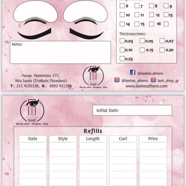 Client's Lash Map